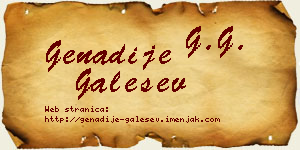Genadije Galešev vizit kartica